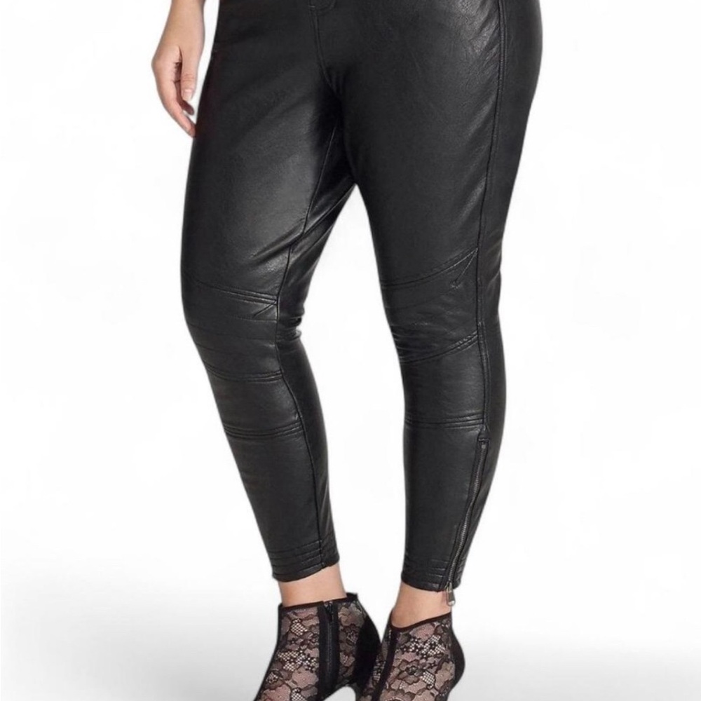 Torrid Rebel Wilson Black Faux Leather Pants NWT